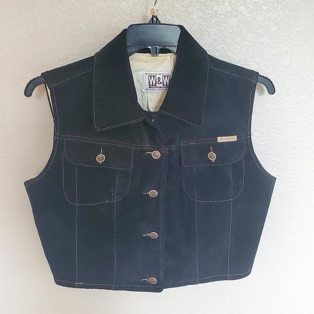 W&W Leather Vest Women's Size LG, Western Style, Suede